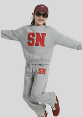 Kids SN Varsity Co-ord Set – Grey & Red