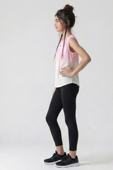 Girls Sleeveless Ombre Tank Top – Pink & White Gradient Athletic Tee